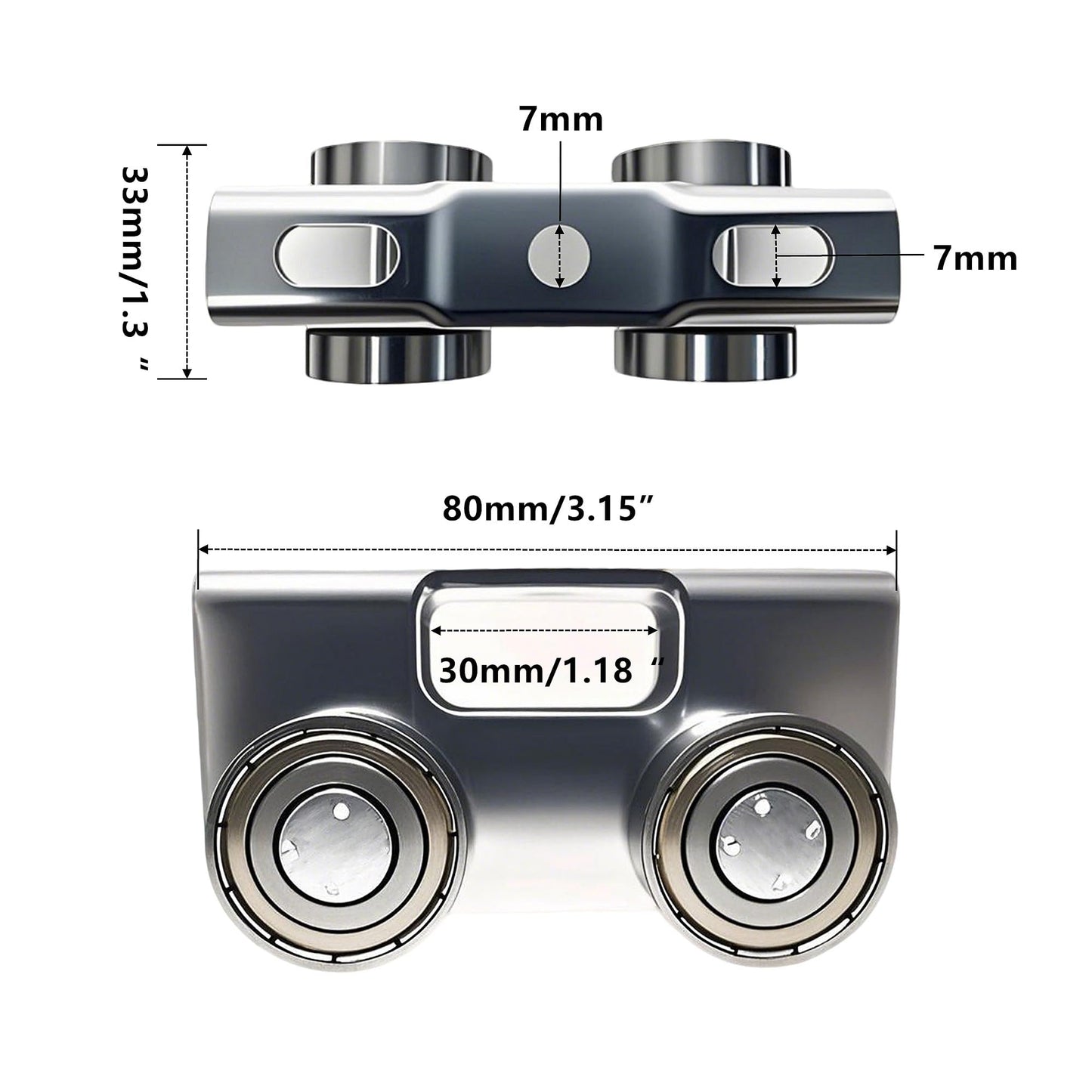 YOVXKAN 4 Wheel Trolley Assembly Rollers, Upgraded Load & Stable Silent Roller Trolley Compatible with 1-5/8" Wide and Taller Strut Channel, P1000/ P5000 Series (Silver 2 Pack)