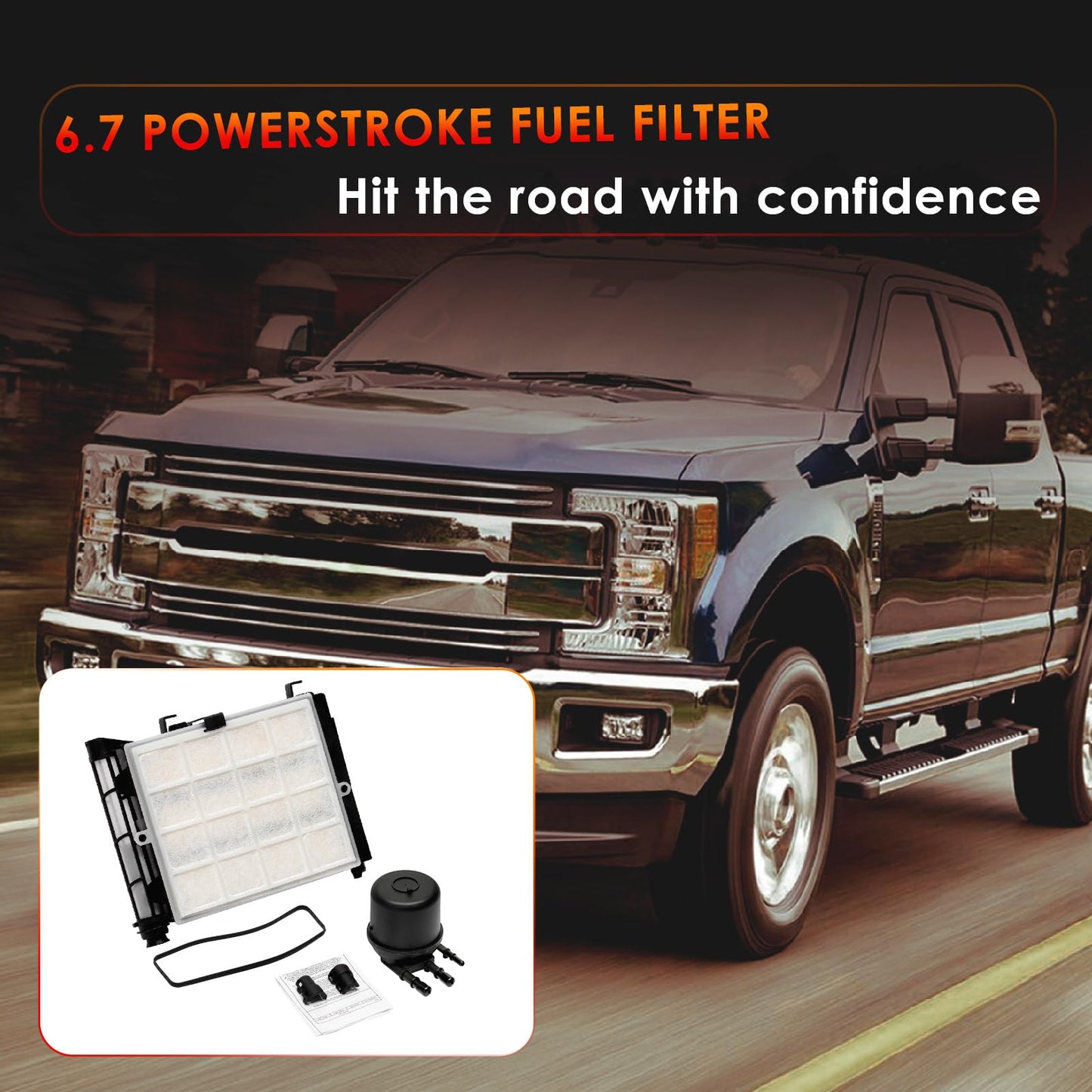 6.7 Powerstroke Diesel Fuel Filter Element │ Replacement for Ford 2017-2020 F-250, F-350, F-450, F-550 Super Duty V8 │Replaces# FD-4624, FD-4625, HC3Z-9N184-B