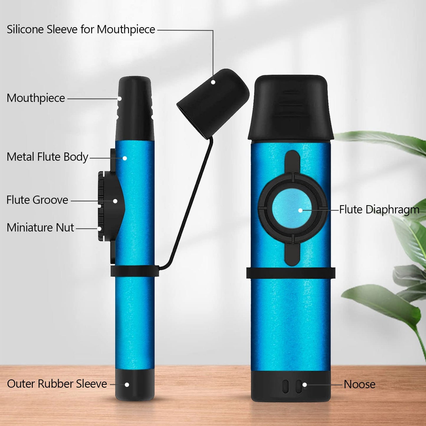 Electric Kazoos for Adults,Metal Kazoo with 5 Flute Diaphragms,Kazoos with Adjustable Tone for Guitar, Ukulele, Violin, Piano, Keyboard,Mini Kazoos Musical Instruments for Kids Bulk (Electric Blue)
