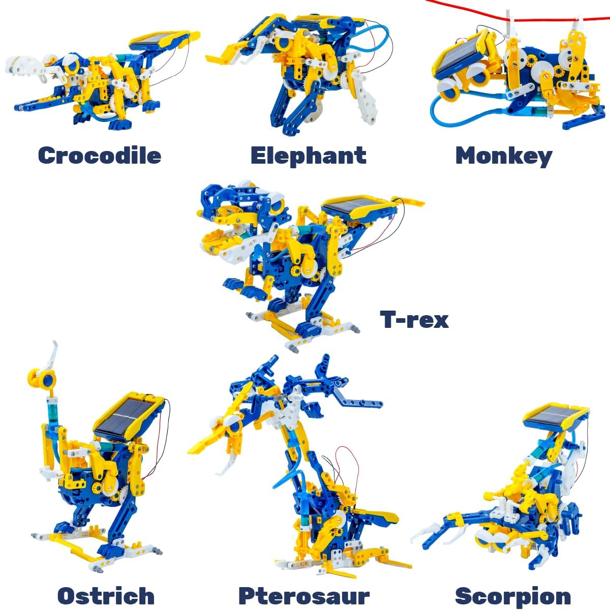 CIC Kits 12 in 1 Solar & Hydraulic Construction Kit | Educational STEM Engineering Toys for Kids & Teens | English & Français Bilingual Manual