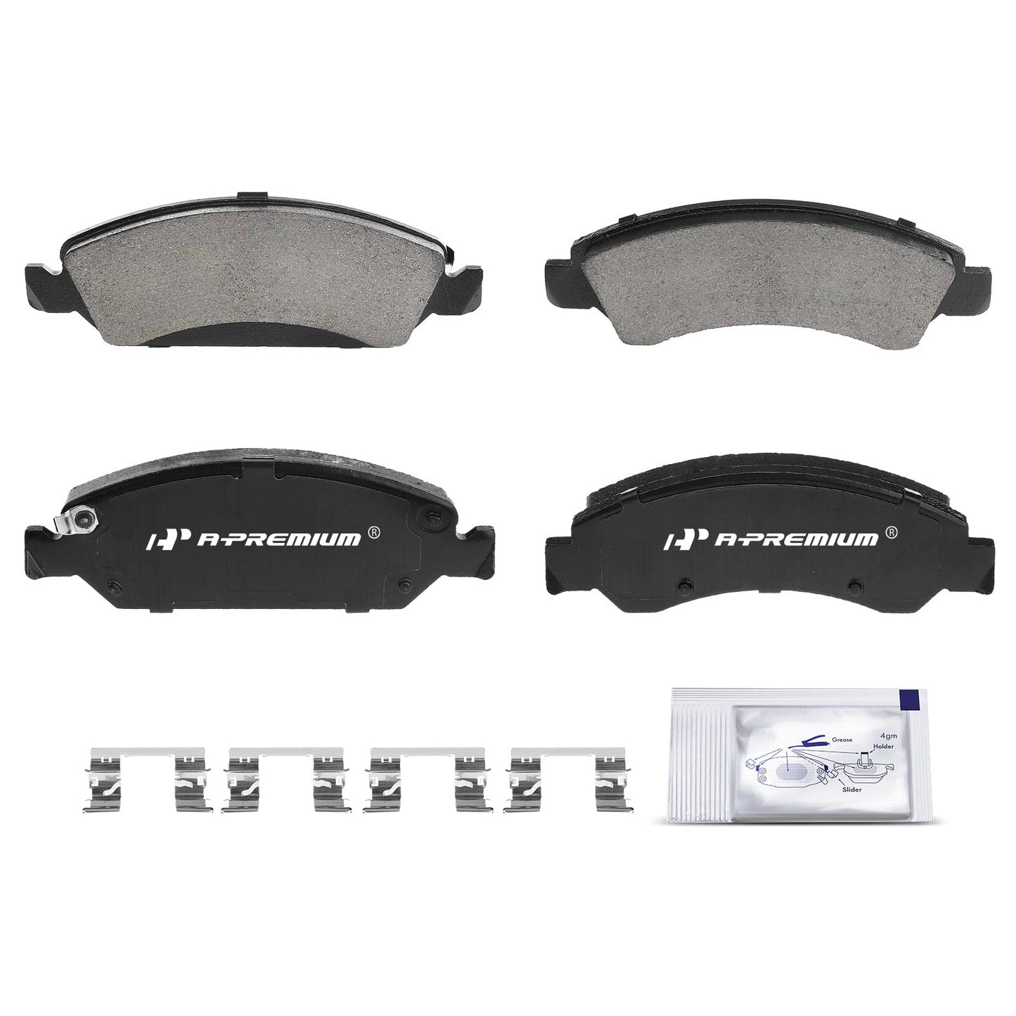 A-Premium Front Ceramic Disc Brake Pads Set Compatible with Select Chevy, Cadillac and GMC Models - Silverado, Tahoe, Suburban, Express, Avalanche, Escalade EXT ESV, XTS, Savana, Sierra, Yukon XL
