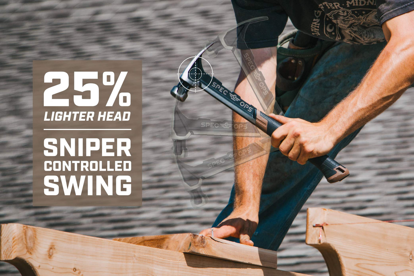 Spec Ops Tools Framing Hammer, 22 oz, Rip Claw, Milled Face, Shock-Absorbing Grip, 3% Donated to Veterans Black/Tan
