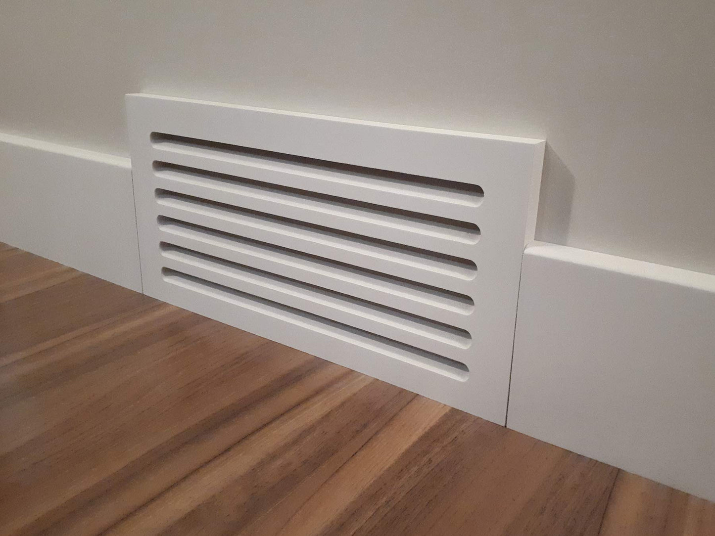 Snug Vent - 3/4 x 8 x 16 MDF Cold Air Return Grill - Wood Wall Vent for Home Improvement - Primed White and Ready to Paint - Flexible Install Options
