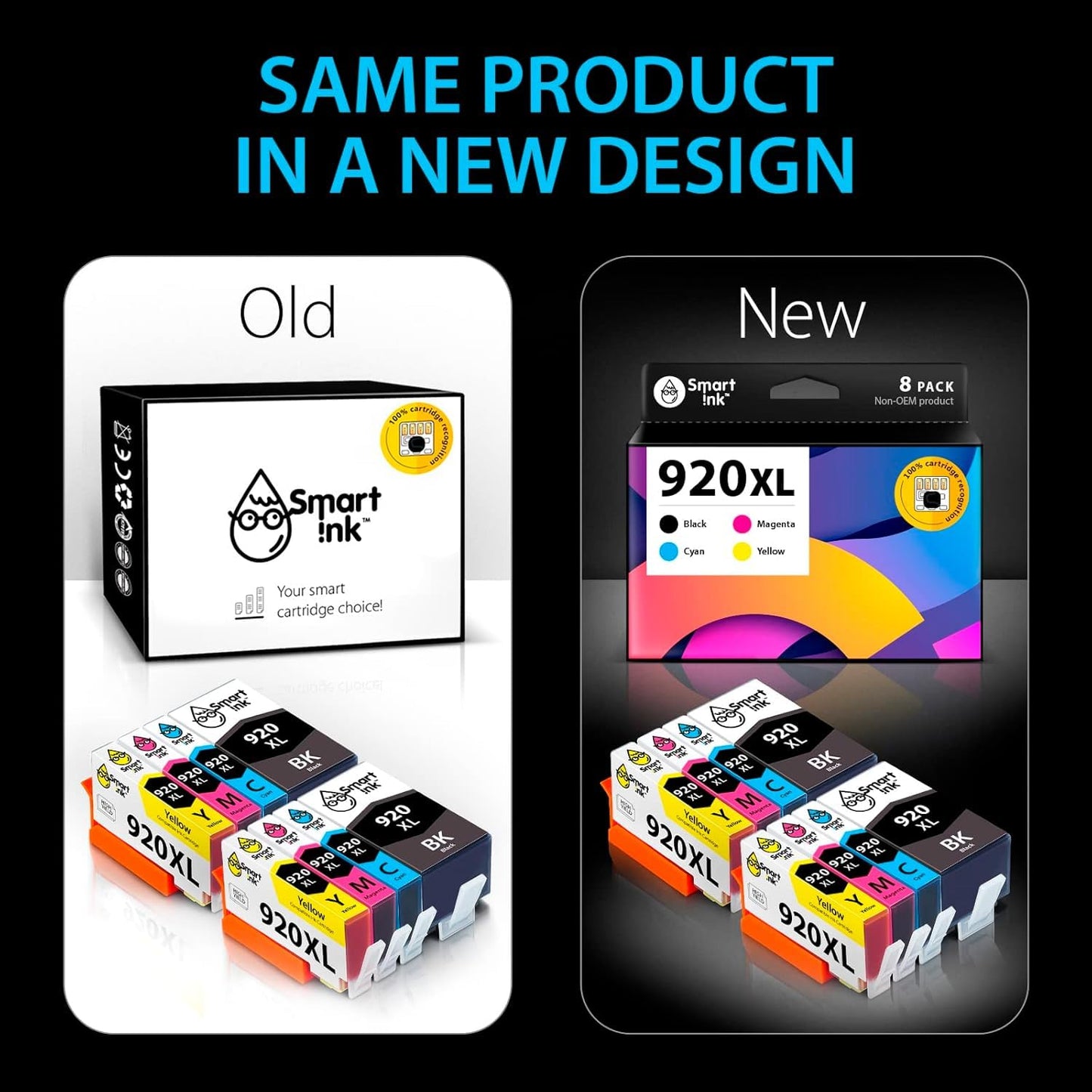 Smart Ink Compatible Ink Cartridge Replacement for HP 920 XL 920XL (2BK & 2C/M/Y 8 Pack Combo) Compatible with HP Officejet 6000 6500 6500A 7000 7500 7500A
