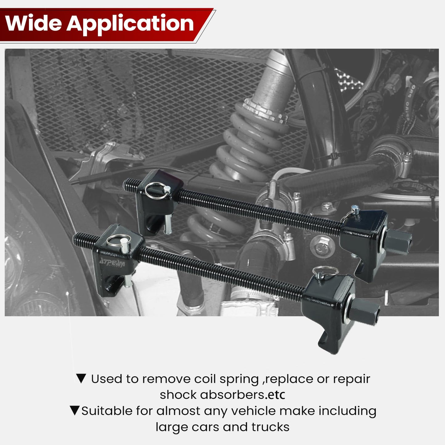 ATPEAM Macpherson Strut Spring Compressor Tool Kit | Heavy Duty Coil Spring Compressor Tool Set for Car, Truck, Motorcycle 1/2" Square Drive, 13/16in Socket, 2PC Set