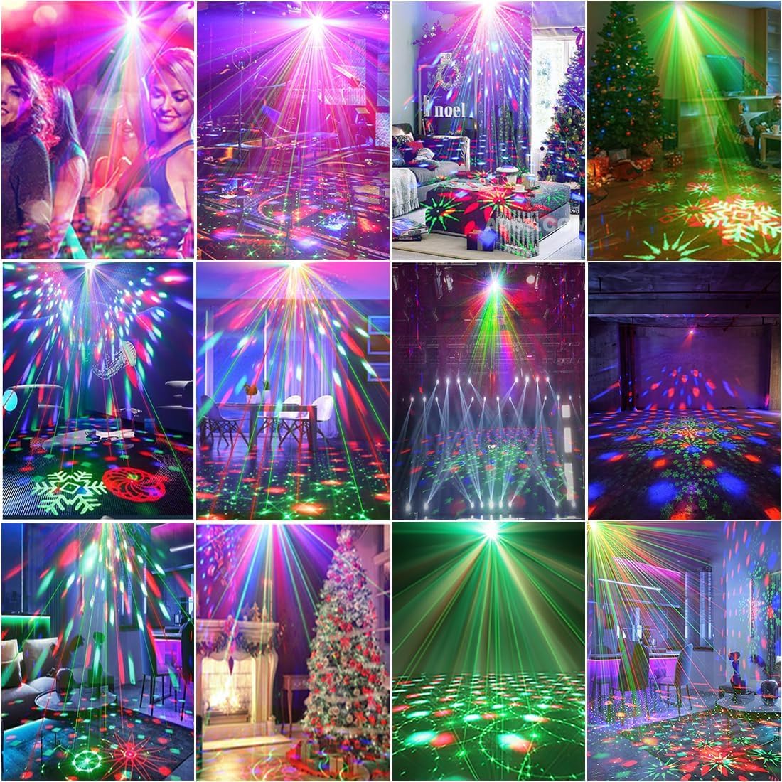 Disco Ball Lights, Party Lights, Dj Disco Lights Laser Light, Sound Activated Stage Strobe Projector with Remote Control for Pub Bar Birthday Christmas Wedding Home Party