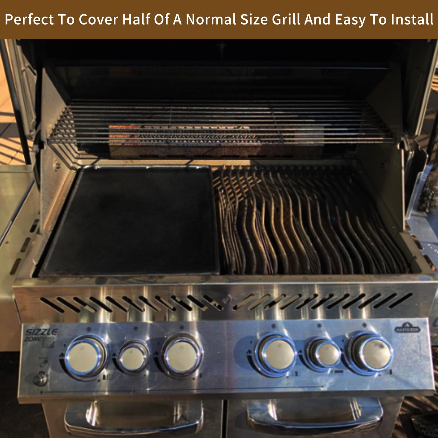 56040 56041 BBQ Griddle for Napoleon Prestige 500 Prestige Pro 500 665 825 and LEX 485 605 730 Series Grill Replacement Parts Cast Iron Reversible Griddle Insert BBQ Accessories