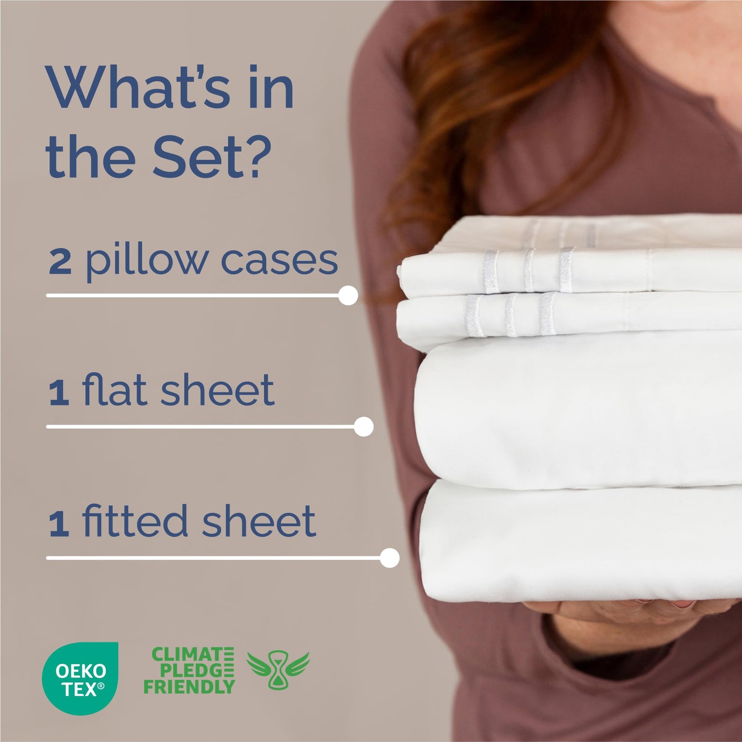 King Size 4 Piece Sheet Set - Comfy Breathable & Cooling Sheets - Hotel Luxury Bed Sheets for Women & Men - Deep Pockets, Easy-Fit, Extra Soft & Wrinkle Free Sheets - White Oeko-Tex Bed Sheet Set