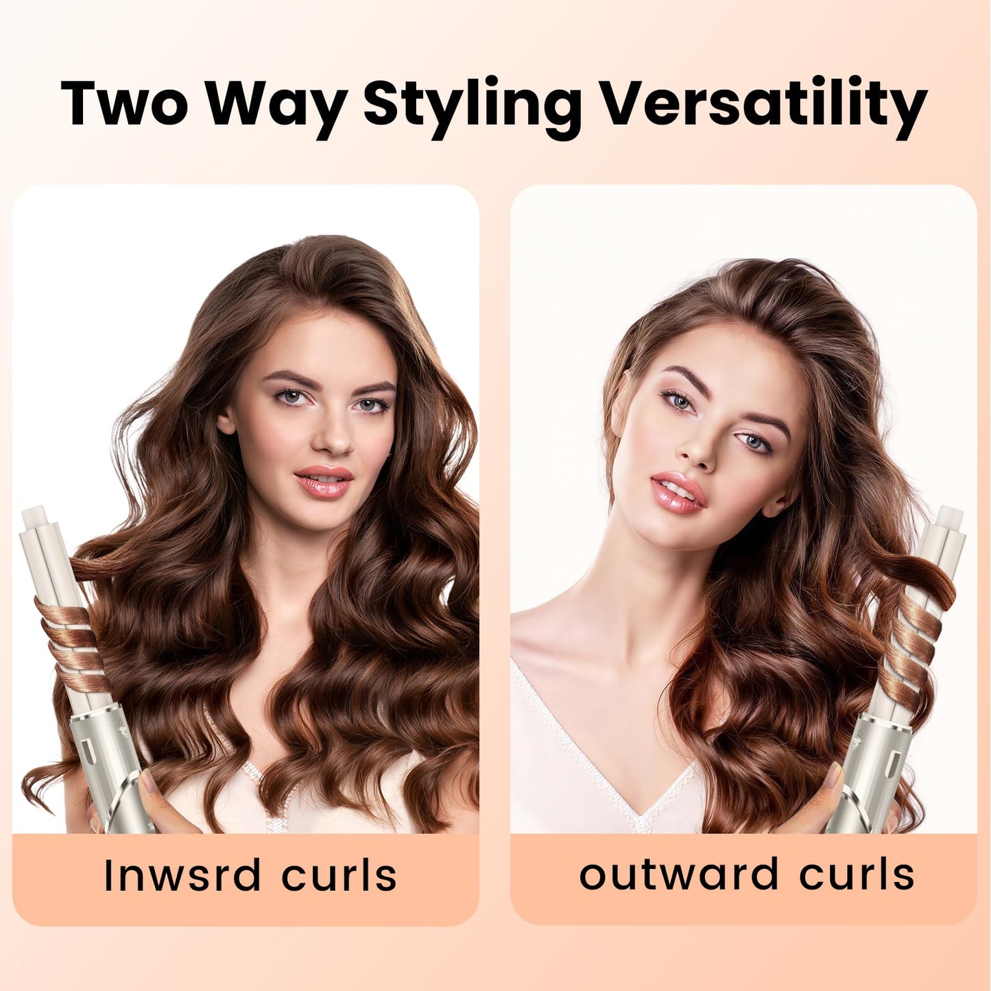 1 Pair Auto-Wrap Hair Curling Barrels Compatible with Shark FlexStyle Air Styling & Drying System, Self-Curling Accessories for Shark HD400 Series Hair Curl Barrels