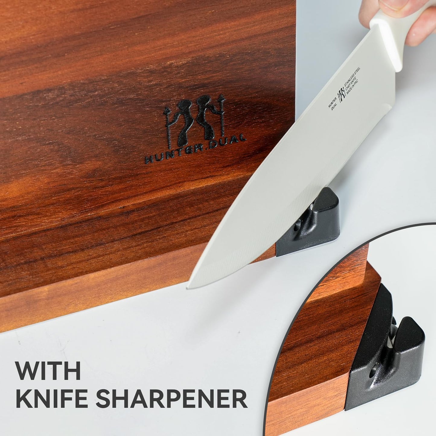 Magnetic Knife Holder with Enhanced Magnets, Multifunctional Magnetic Knife Block, Universal Knife Storage & Kitchen Tool Organizer for Counter Top