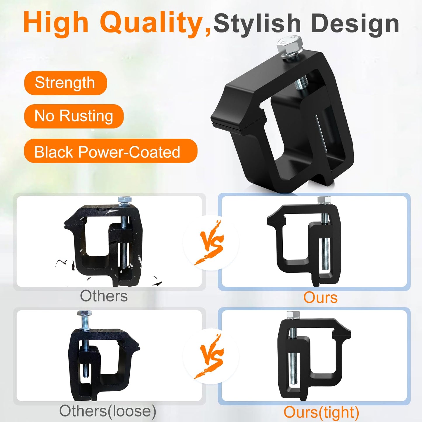 6 PCS Premium Truck Topper Mounting Clamps for Chevy Silverado Sierra 1500 2500 3500, Dodge Dakota Ram 1500 2500 3500, F150 F250 - Canopy Cap