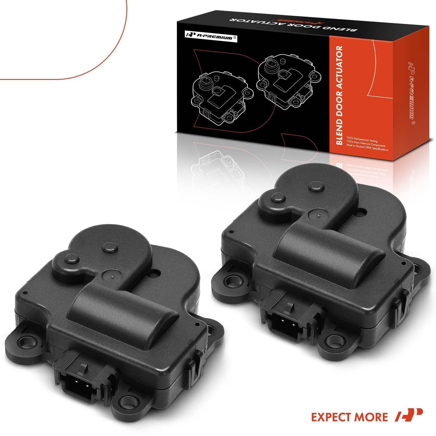 A-Premium HVAC Blend Door Heater Replacement for Chevrolet Corvette 2005-2013 Impala Malibu Monte Carlo Buick LaCrosse Cadillac XLR Temperature Blend Door Actuator, 2-PC Set