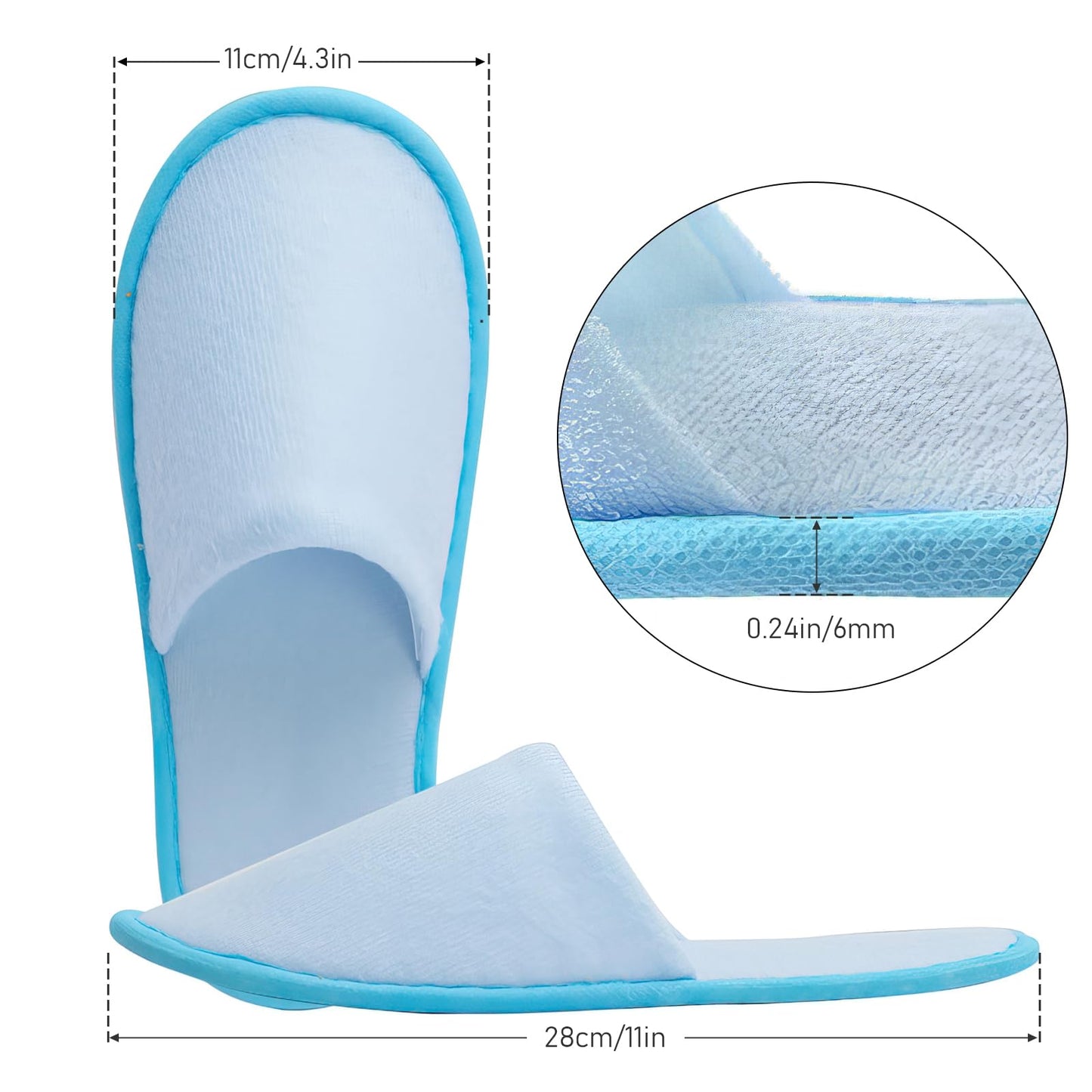 24 Pairs Non Slip Disposable Slippers, Washable Disposable Home Slippers Spa Hotel Slippers Reusable Home Slippers for Family Spa Guests Hotels (Navy Blue, Blue, Green, Beige)