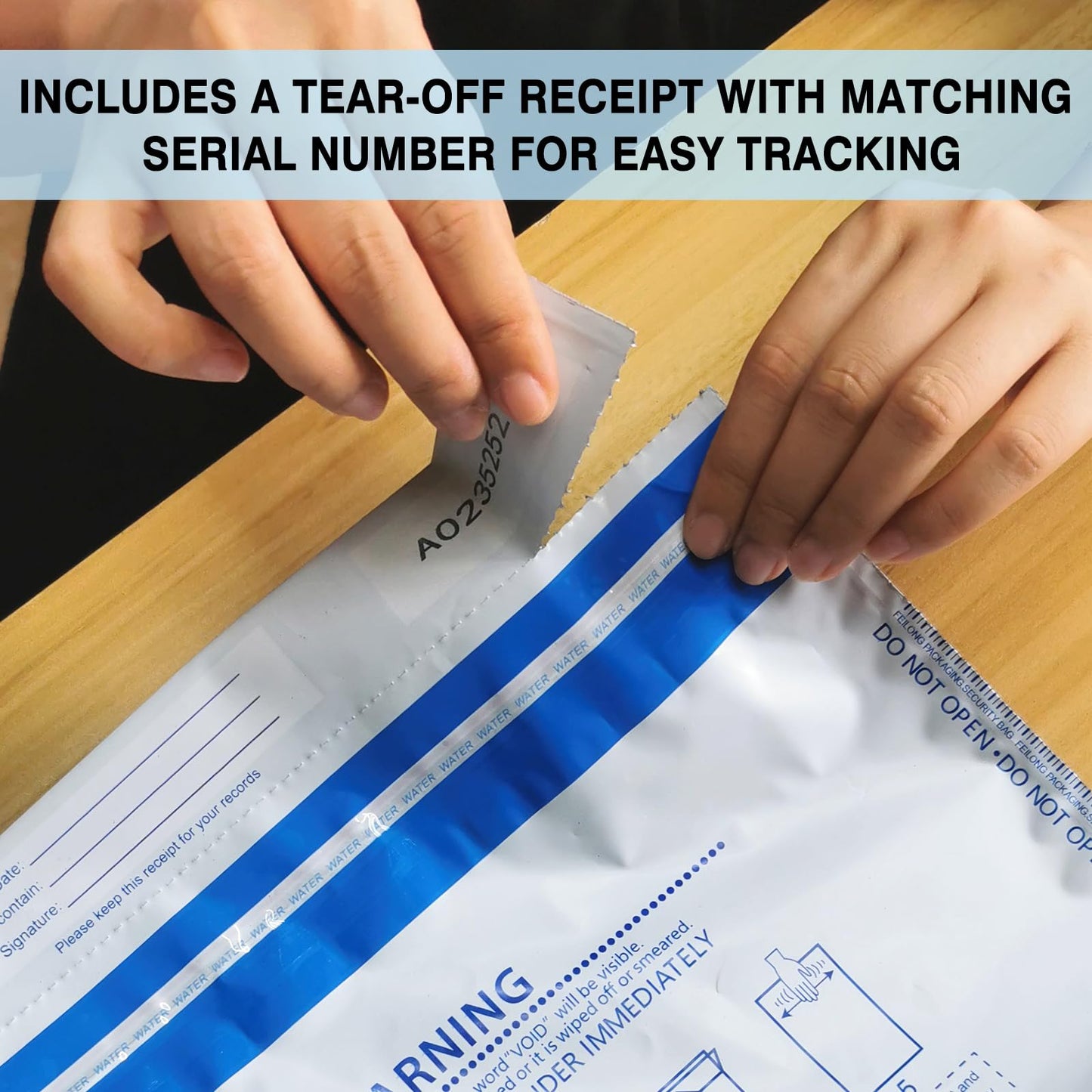 100Pcs 12"x16" Bank Deposit Bags - Tamper Evident Security Bags - Cash Bags with High Level Security Seal - White Security Bags - Opaque 2.8 Mil Plastic (12" x 16")