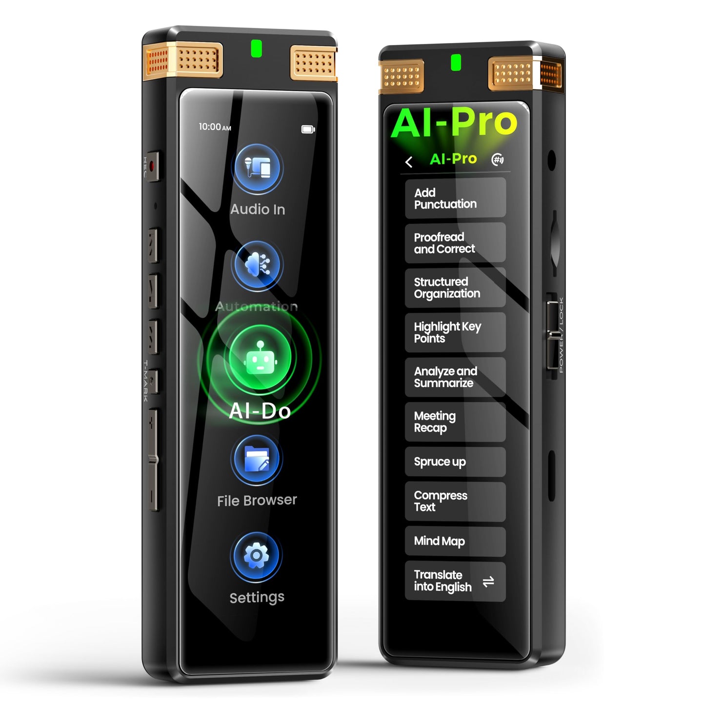 TIMMKOO 136GB AI Voice Recorder, Digital Voice Recorder with Playback, Offline Transcribe and Online Summarize/Mindmap/Translation Base on AI Technology (Gold)