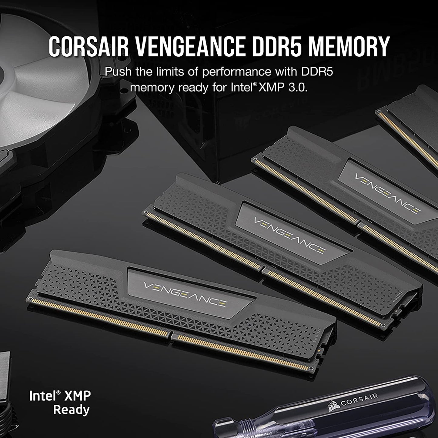 CORSAIR Vengeance DDR5 RAM 32GB (2x16GB) 6000MHz CL36 Intel XMP iCUE Compatible Computer Memory - Black (CMK32GX5M2E6000C36)