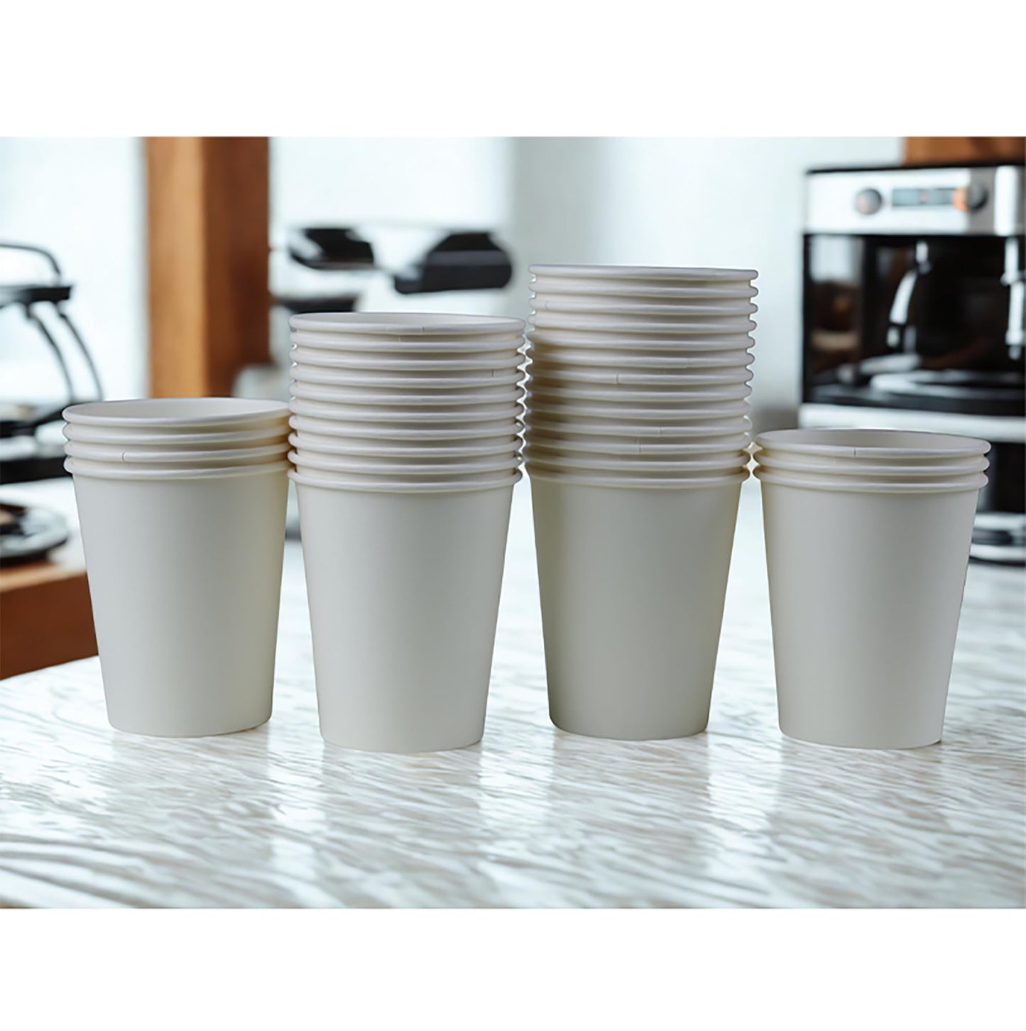120 Pack 9 Ounces Leak-Proof Disposable Paper Cups for Hot/Coffee, Tea, Beverage Cups - Holiday Party DIY Office Drinking Cup Supplies (White)