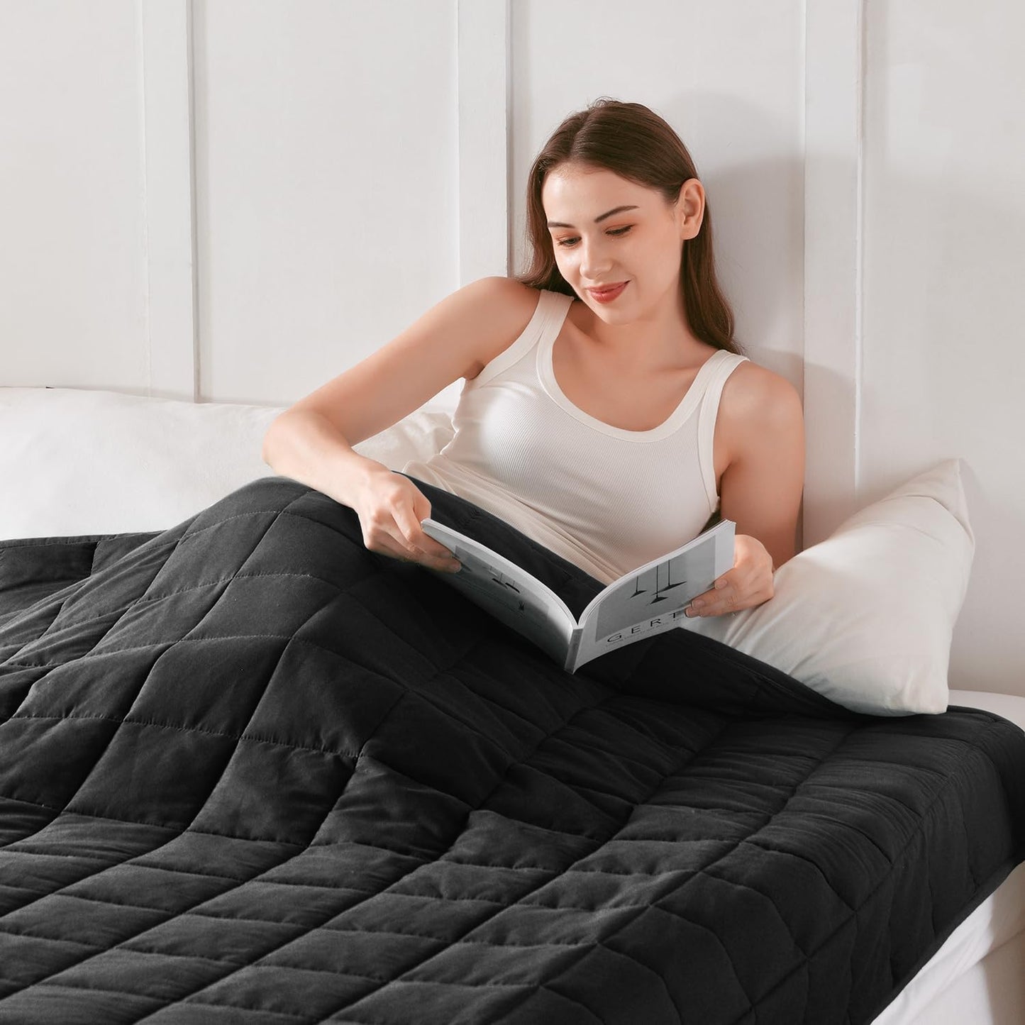 Topblan Weighted Blanket Queen Size 15lbs, Cozy Cooling Weighted Blanket for Adults, Soft Breathable Heavy Blanket for Bed Sofa All Season, Machine Washable, 60 x 80 inches