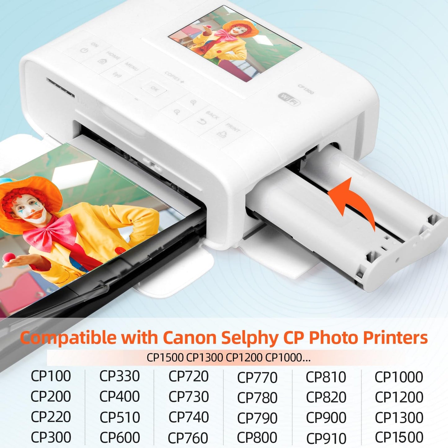 4-Pack Compatible Ink Cartridges Replacement for Canon Selphy KP-108IN KP-36IN Color Ink Cassette 4 x 6, for Selphy CP1500 CP1300 CP1200 CP1000 CP Photo Printers, 100 x 148mm (Without Paper)