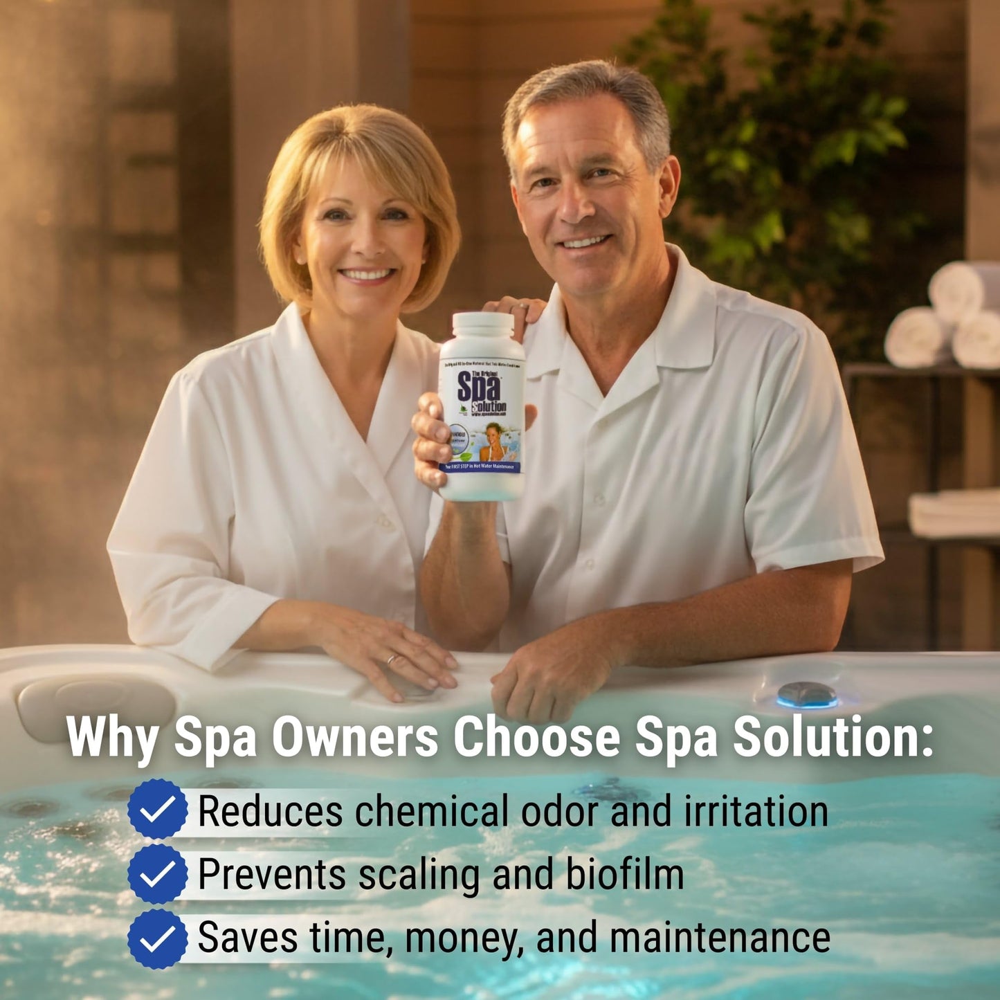 Spa Solution Original All in-One, All Natural, Enzyme Based, Non Toxic, Non Allergenic, Environmentally Friendly, Hot Tub Water Conditioner 16oz
