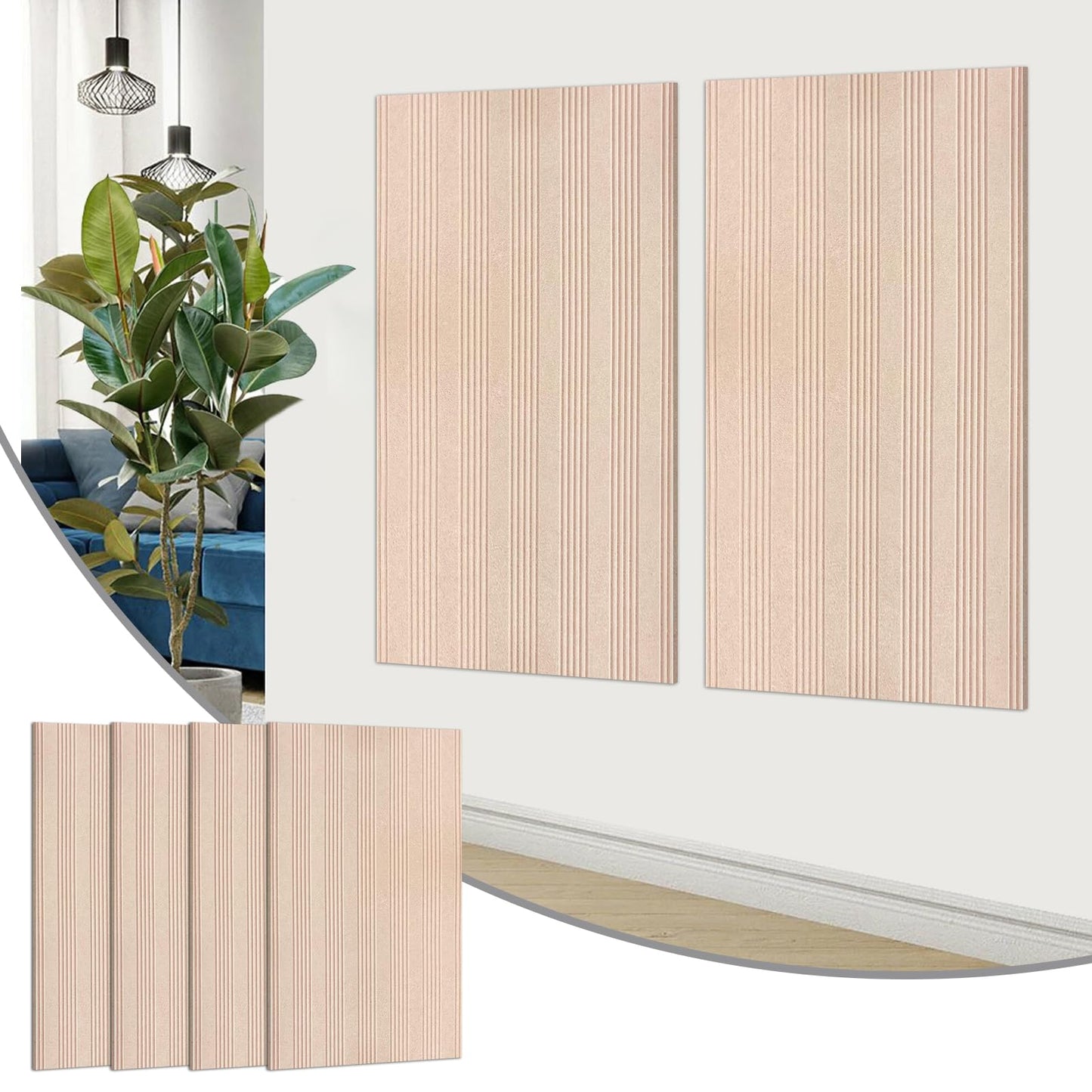 Lakexus Large Acoustic Panels Sound Absorbing, 47.2"×23.6"×0.4" Soundproof Wall Panels, Self-Adhesive Decorative Noise Dampening Acoustic Treatment for for Office, Studio (Cinnamon, 47.2"×23.6"-4pcs)