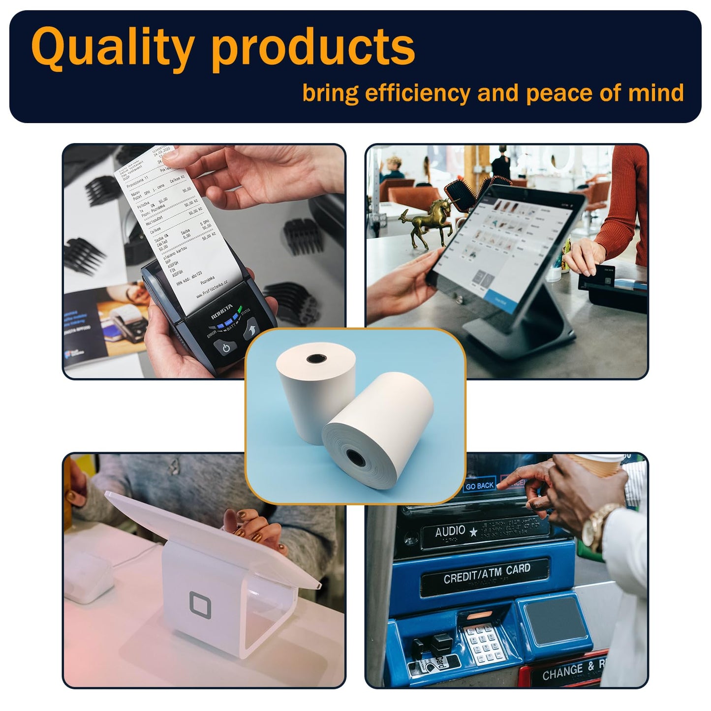 (50 Rolls) 2 1/4 x 85 Thermal Paper Rolls, BPA Free Thermal Receipt Paper Rolls, 2.25 inch Wide and 85 ft Long Per Thermal Paper Receipt Roll