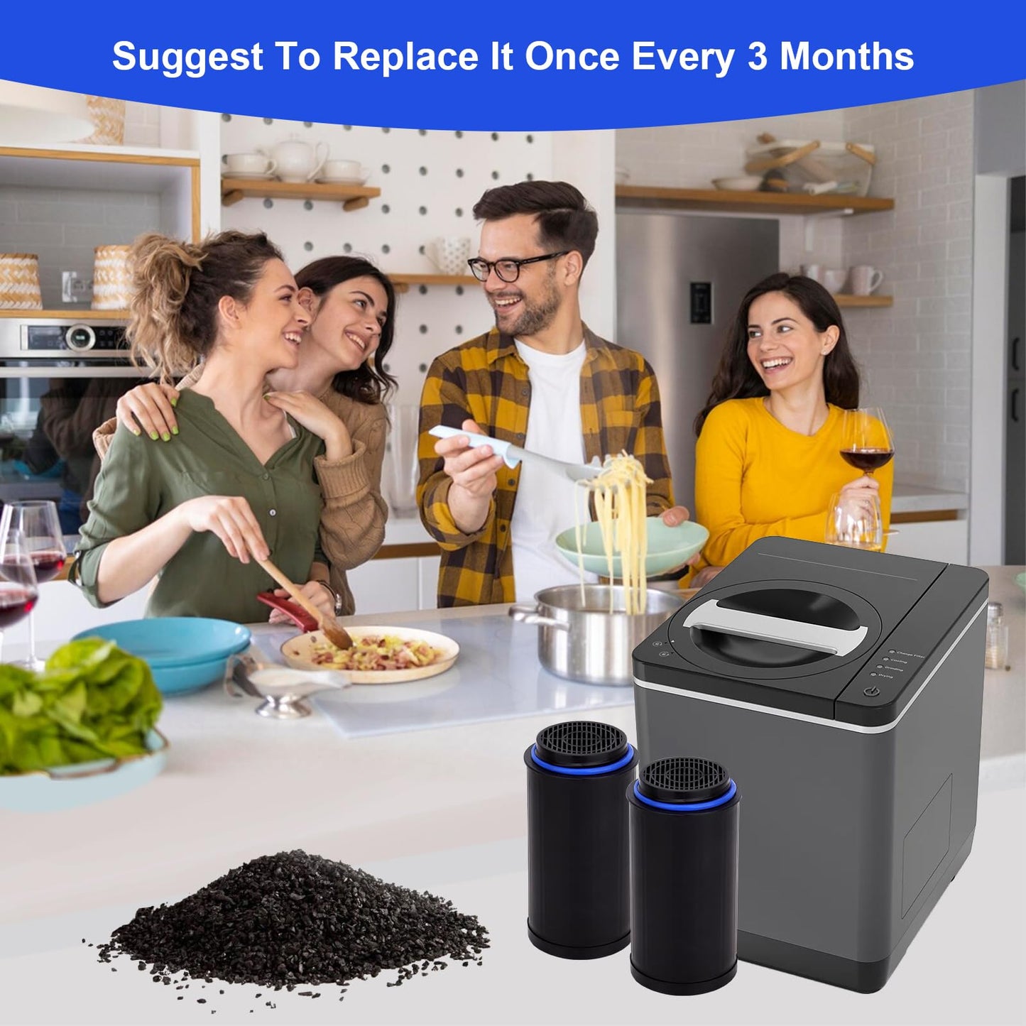 FC-50 Replacement Filters Compatible with Vitamix FoodCycler FC-50 and and FC-30 models - Activated carbon filters, 4 pack