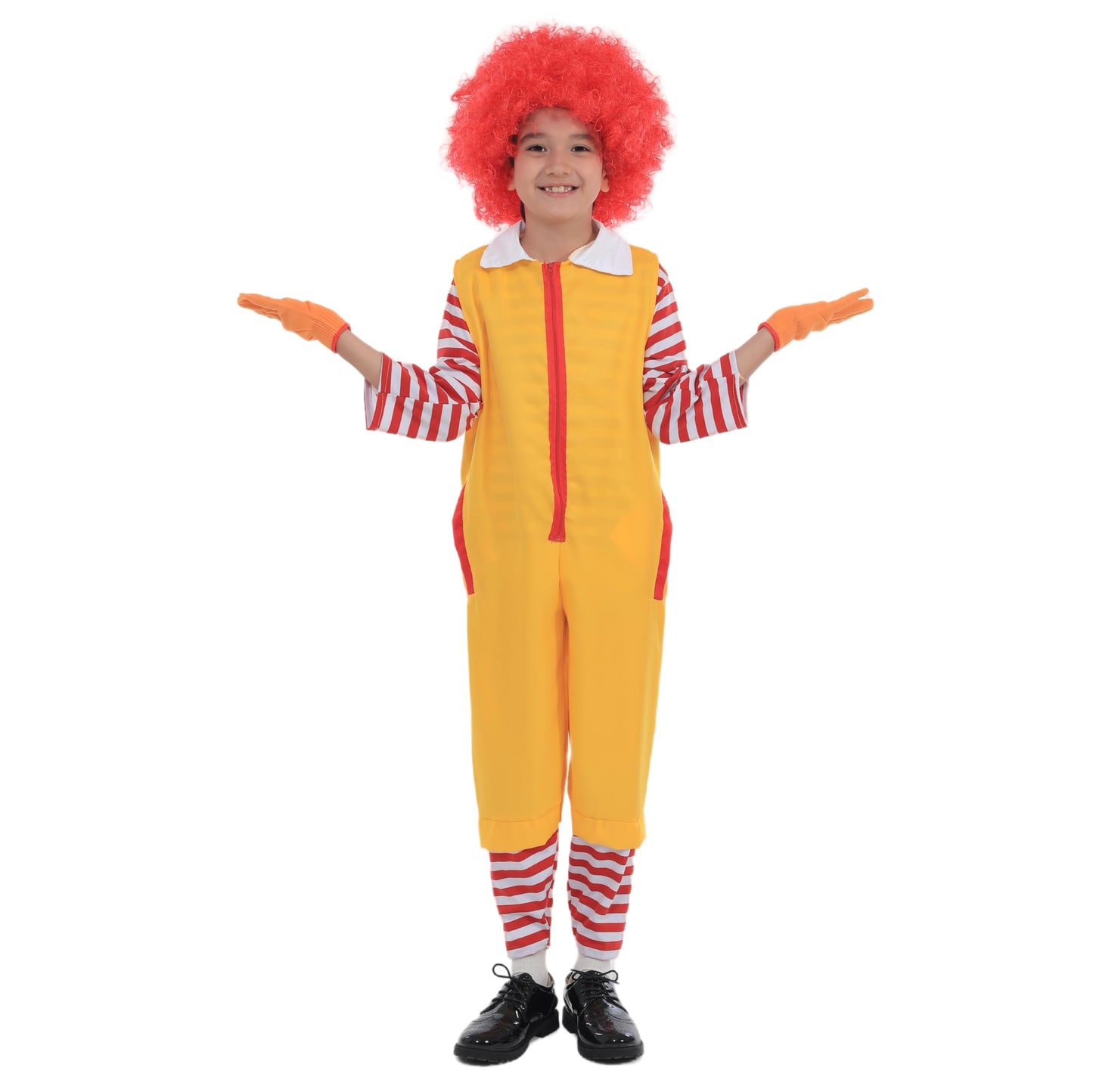QiaoPkeb 4 PCS Boys Clown Costume - Kids Circus Cosplay Outfit for Halloween Carnival Party, Size Range 100-160CM (160CM)