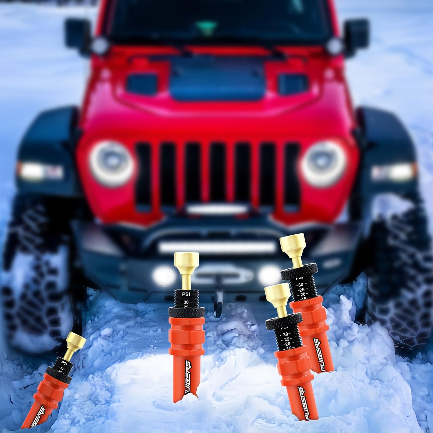 Tire Deflator Adjustable Auto-Stop - Precision Air Down Tire Deflators Tool for Truck, SUV, Motorcycle, Offroad 4x4,Tyre Deflator Valve Kit Tool with PSI & Bar Scales(0.7-2.1bar/10-30PSI)