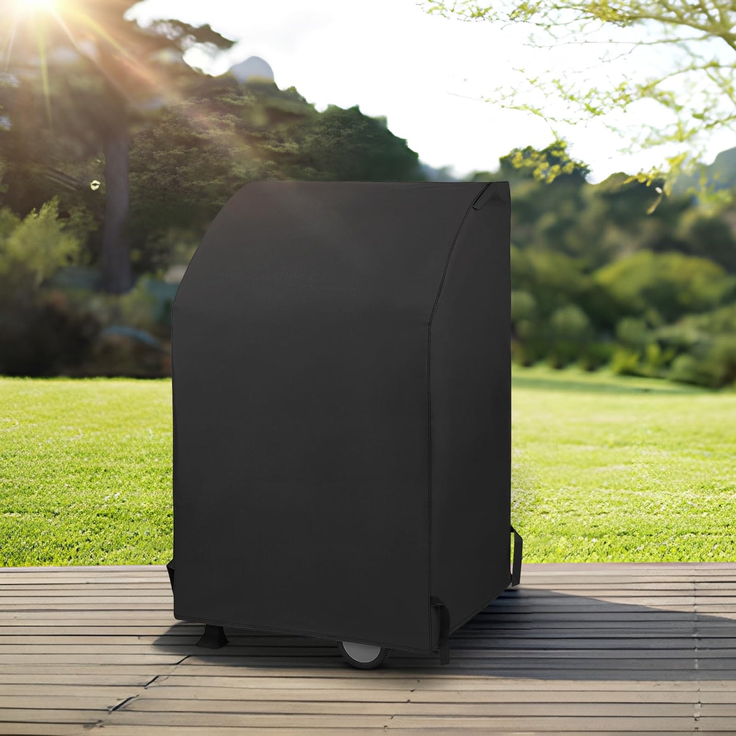 Unicook Heavy Duty Waterproof 2 Burner BBQ Cover, 32-Inch Square Housse BBQ, Small Space Barbecue Grill Cover, Fade Resistant, Compatible for Collapsed Side Tables for Weber Char-Broil and More