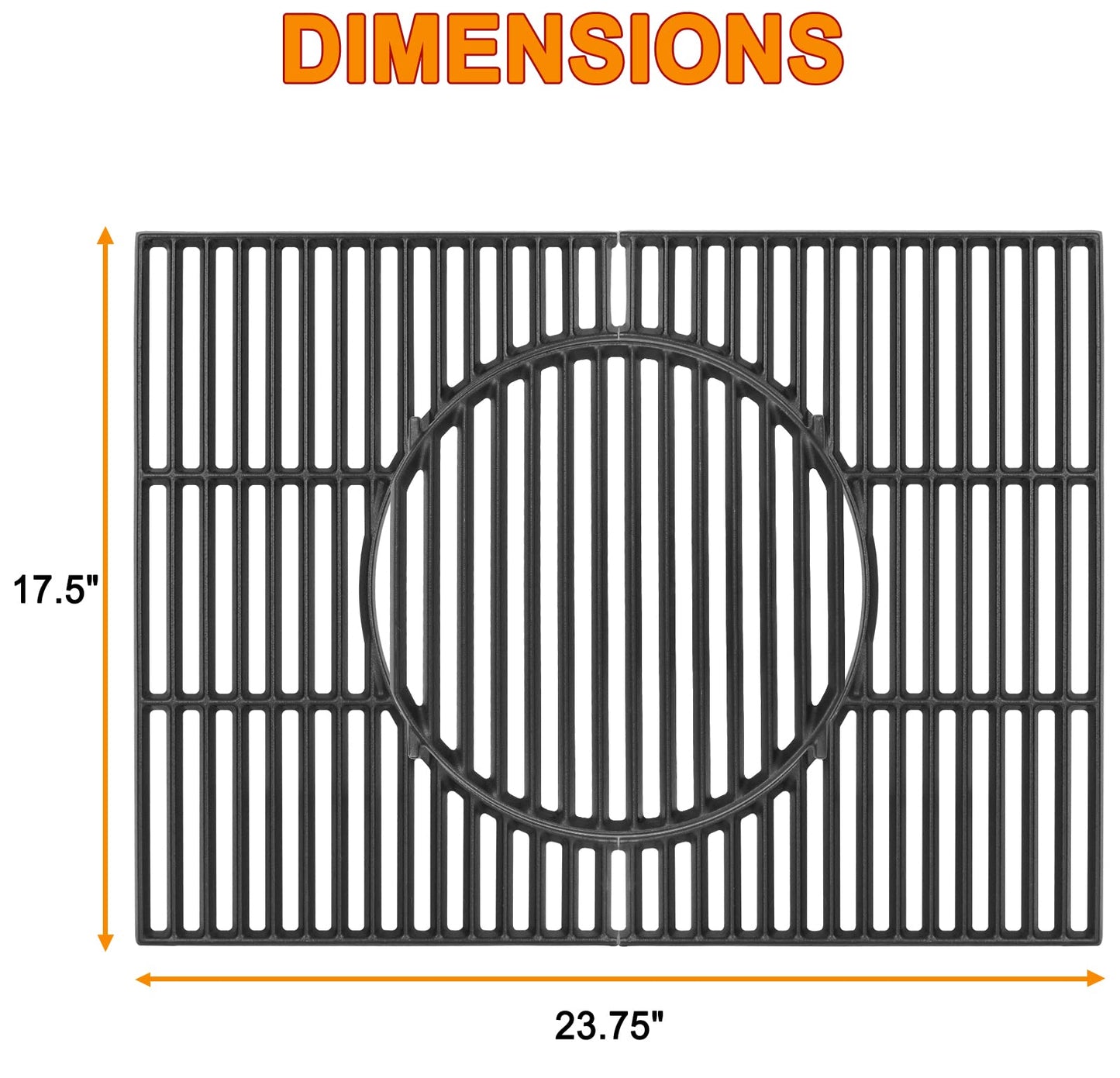 64812 Grill Grates for Weber Gourmet BBQ System Spirit II 300 & Spirit 300 SER Cooking Grates Spirit E-310, Genesis Silver B/C, Gold/Platinum B/C, Genesis 1000-5000, for Weber Grill Parts 7638 7639