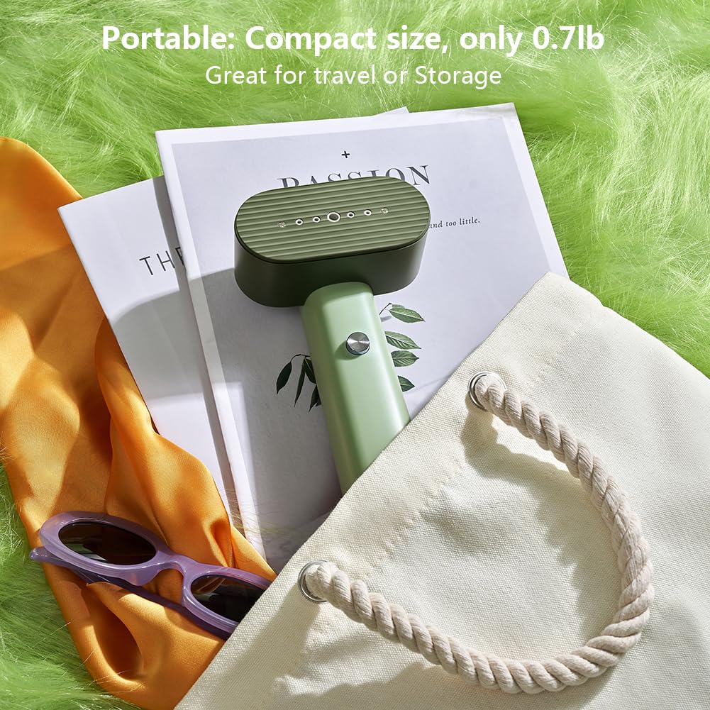 Nexdoo G6 Steamer for Clothes Portable 2-in-1 Travel Iron for Clothes, Just 0.7lbs Lightly, 10 Minutes of Continuous Steam, 900W Light Steamer for travel and home (green)