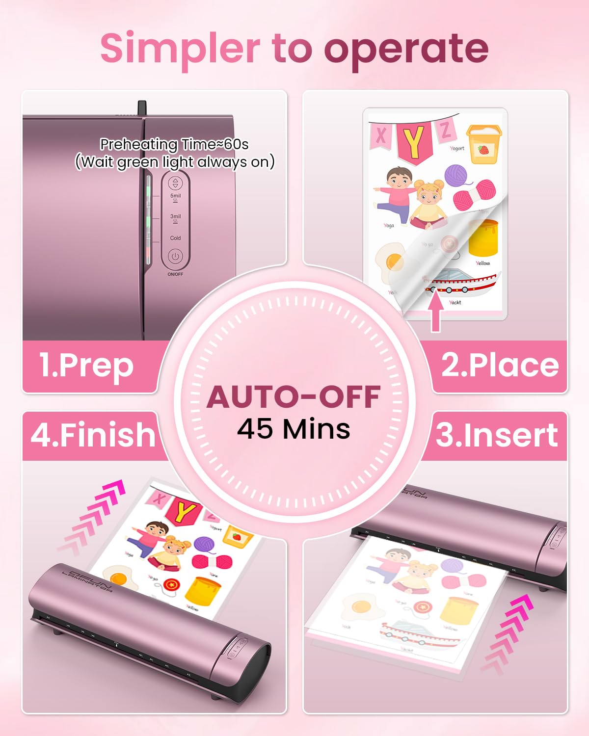 Laminator Machine Thermal Laminating Machine with Sheets 11x17 Personal Laminator for Teachers, 13 Inch Lamination Machine 60S Warm Up Office Presentation laminators, A3 Portable Paper Laminate Kit