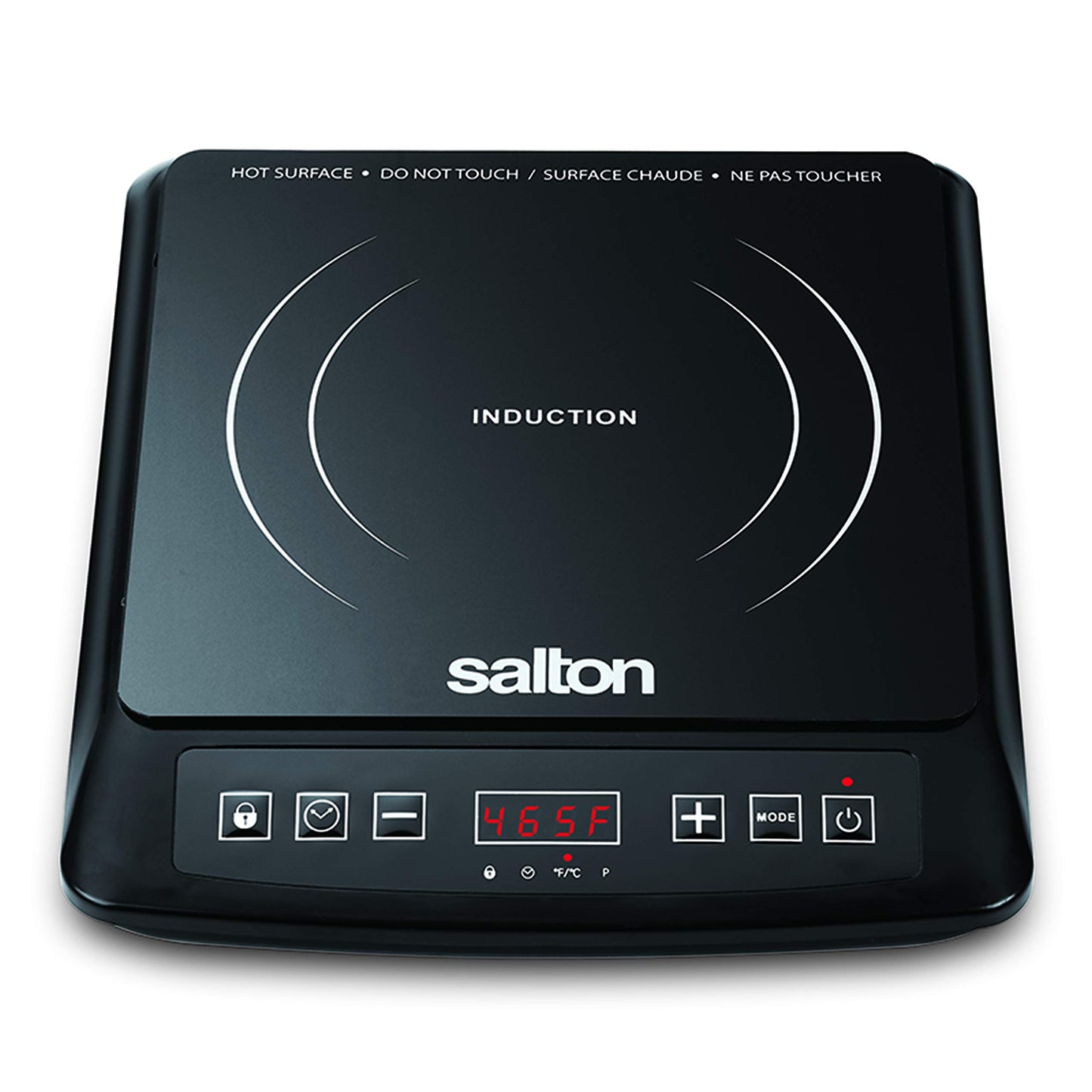 Salton Portable Induction Cooktop 1500 Watts Single Countertop Burner 8 Cooking Levels (60Β°C to 240Β°C) Cool-Touch Surface Timer with Auto Shut-Off 100% Canadian-owned & operated