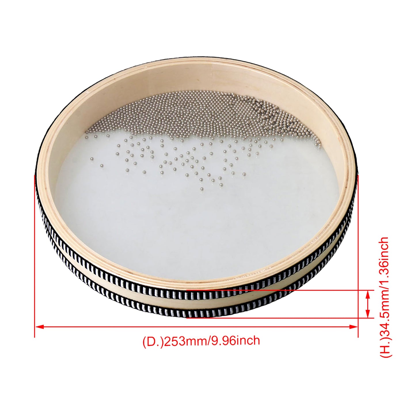 Bstinay 10inch Natural Ocean Drum Wave Bead Sea Sound Drum Musical Instrument Percussion
