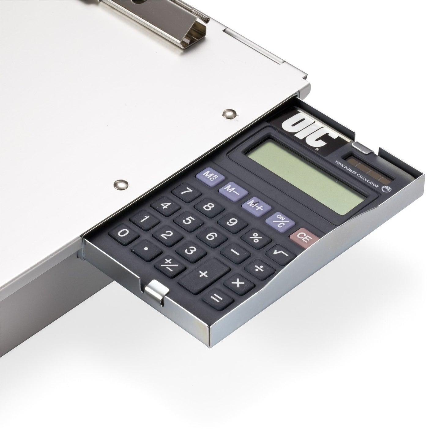 Officemate Aluminum Form Holder, Storage with Calculator, Fits Forms Up to 8.5 X 12-inches (83201)