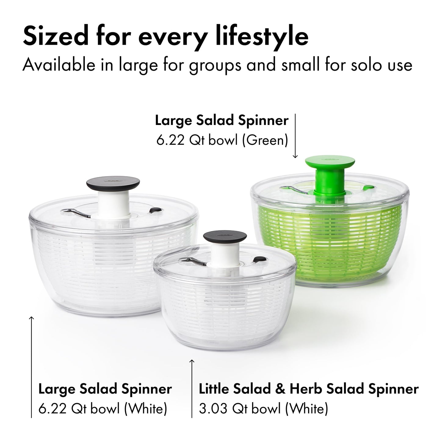 OXO Good Grips Good Grips Salad Spinner, 10.25-Inch Clear