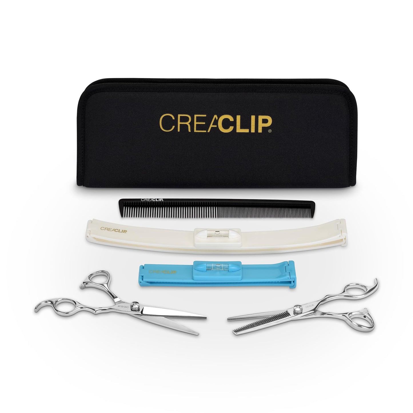 CreaProducts Original Creaclip Case And Hair Scissors, Hair Cutting Tool, Hair Cutting Scissors, Thinning Scissors, Hair Comb For Layering, Bangs, Ki