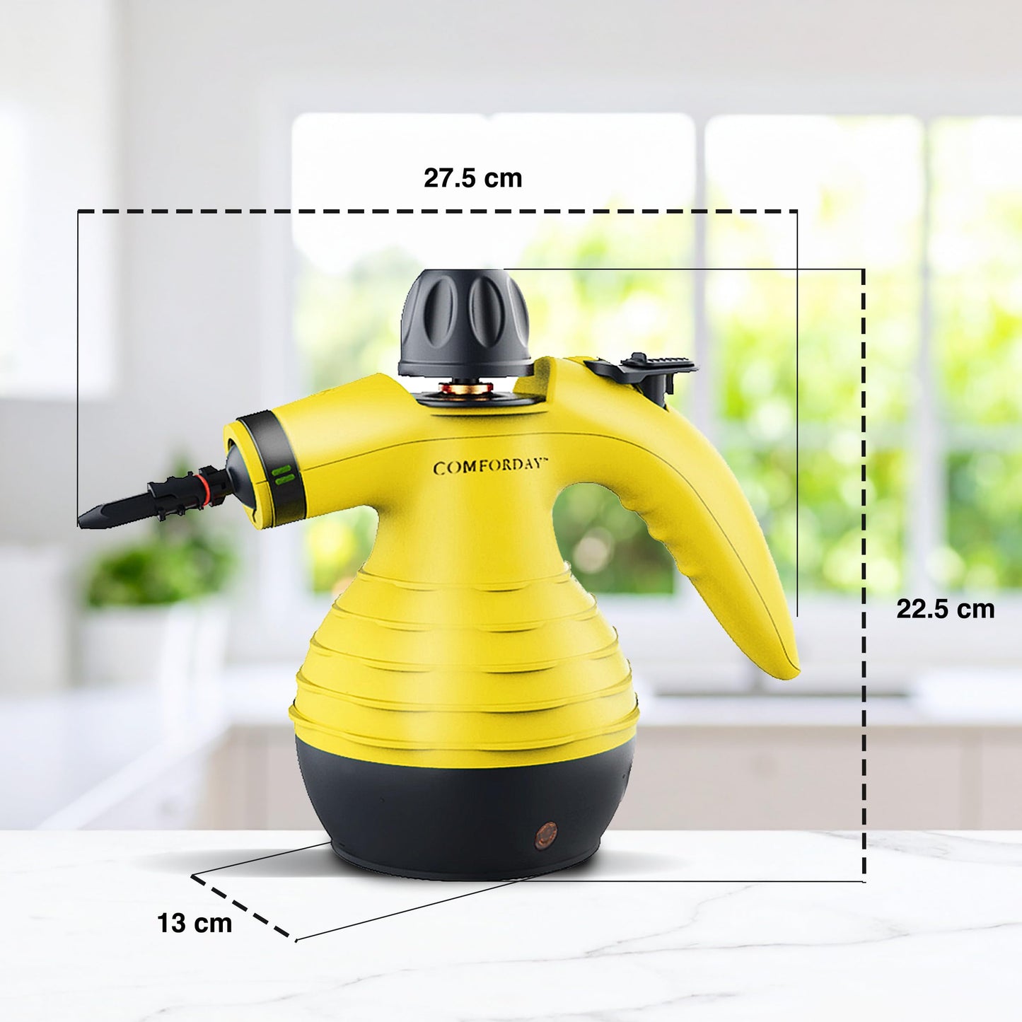 Comforday Handheld Multi-Purpose Pressurized Steam Cleaner with Safety Lock and 9 FREE Accessories