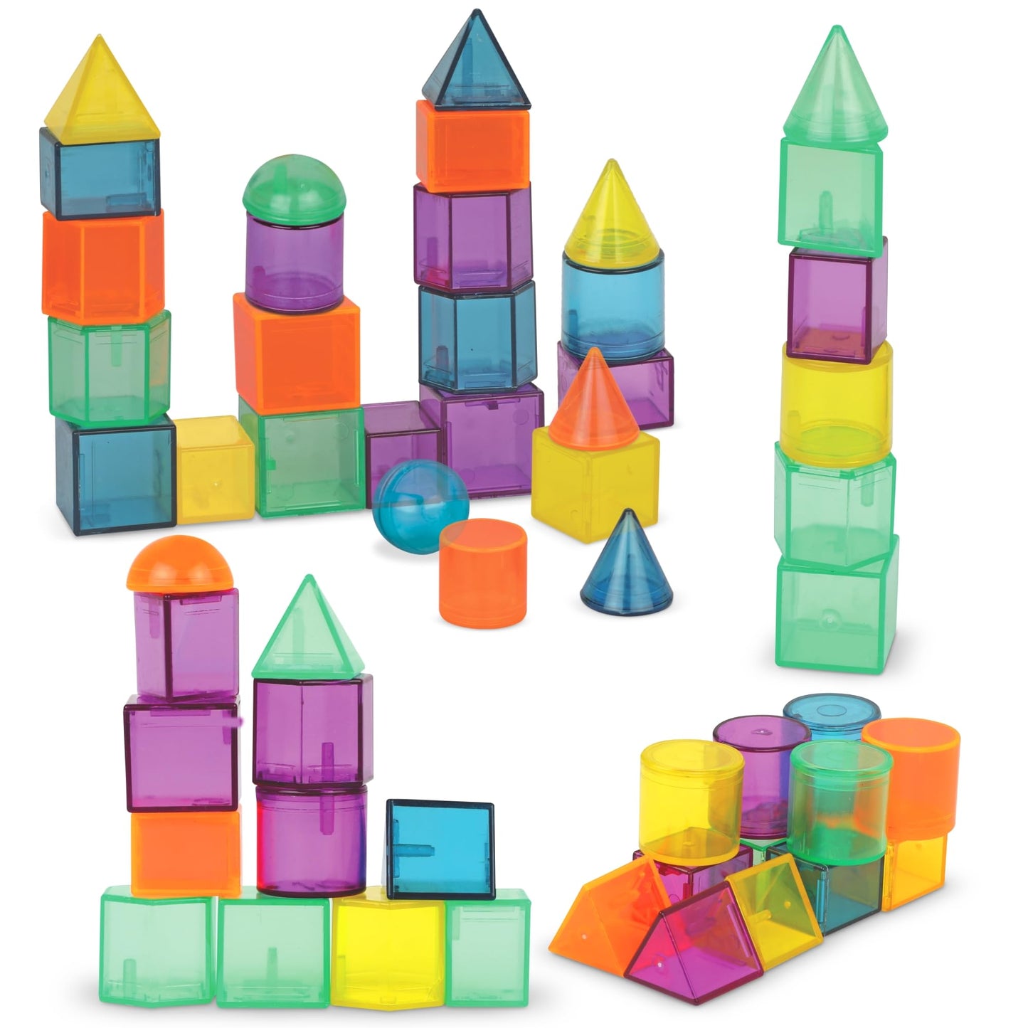 Learning Resources STEM Explorers GeoShape Challenge - 3D Geometry School Shapes, Montessor Math Manipulatives, Critical Thinking, STEM Homeschool, Classroom Must Haves, Teacher Supplies