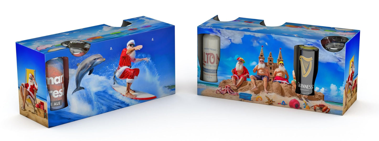 Gertex Holiday DIY Build Your Own 12-Pack Tall Can Beverage Box Advent Calendar | 5, 12-Pack Boxes with 5 Different Holiday Designs