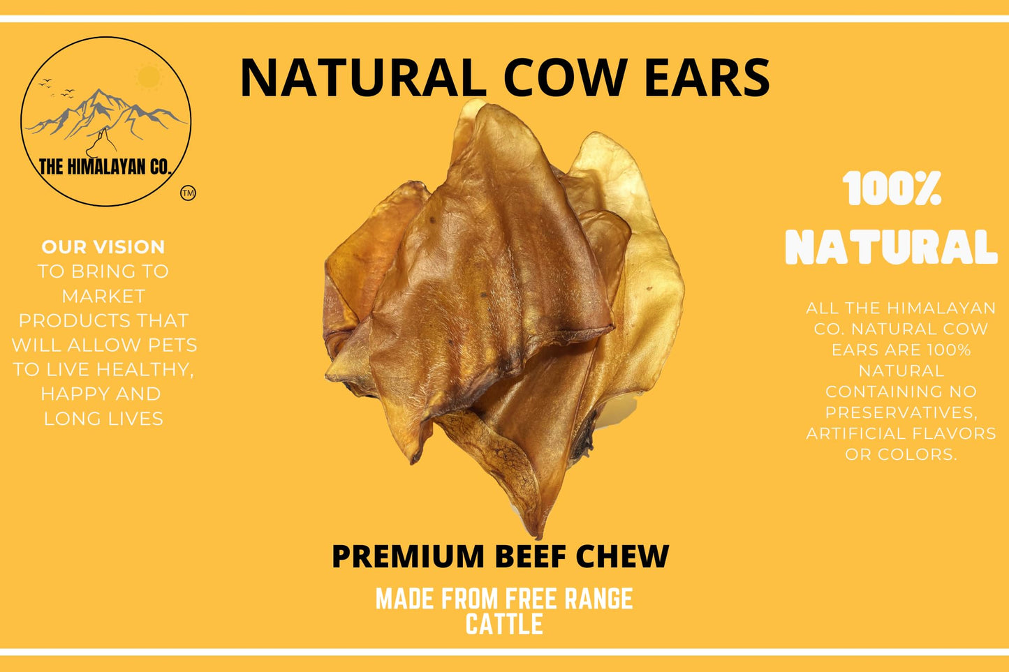 Cow Ears for Dogs - All Natural Brown - Single Ingredient - *15 Pack Natural Brown* - Dog Chew Treat - Rawhide Alternative