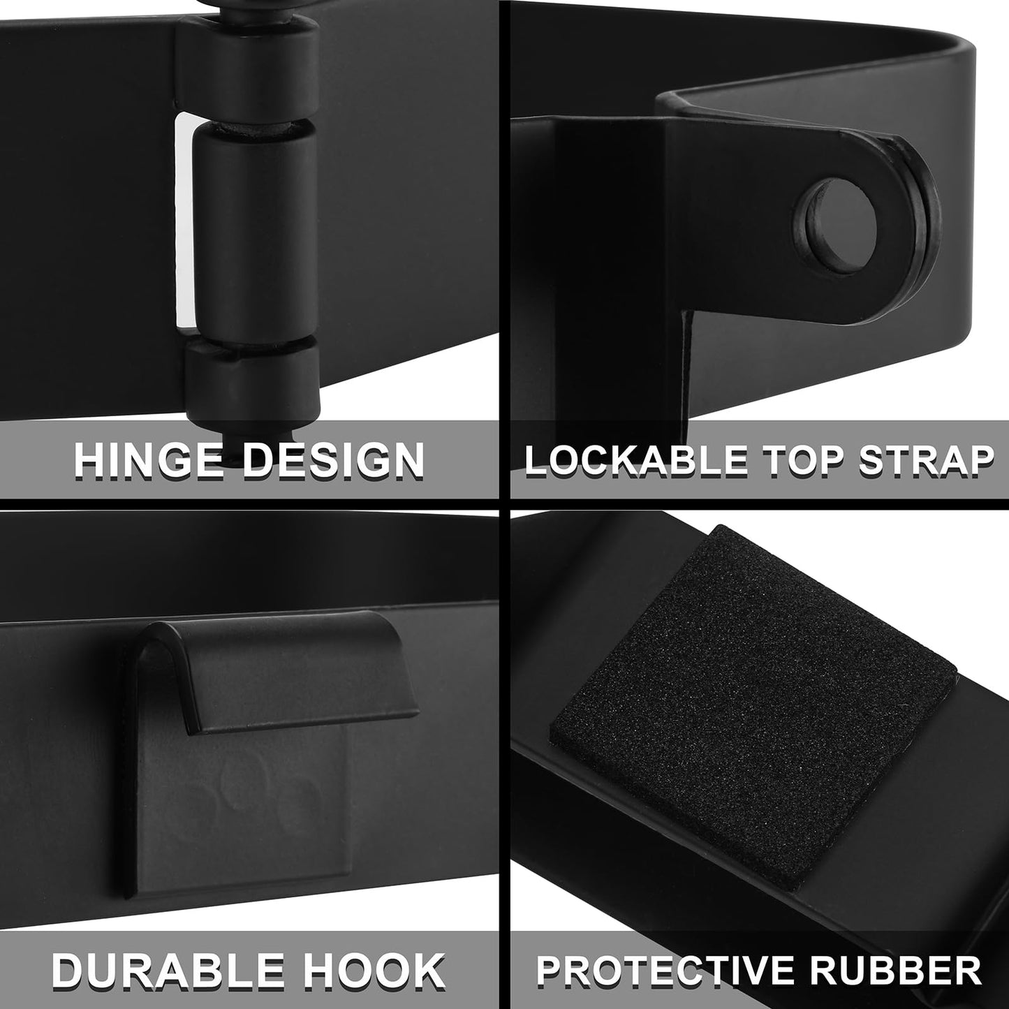 Mayouko Lockable Jerry Gas Can Holder Rack, 5 Gallon / 20 Liter Steel Jerry Can Mount Brackets, Metal Fuel & Gasolina Container, Detachable Carrier Mount