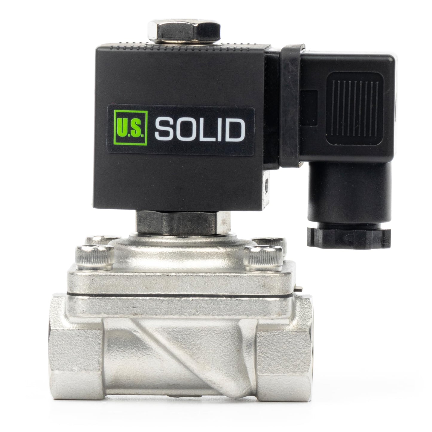 U.S. Solid 1/2" Stainless Steel Solenoid Valve - 110V AC Normally Closed Electric Solenoid Valve with Viton Seal, Junction Box Type