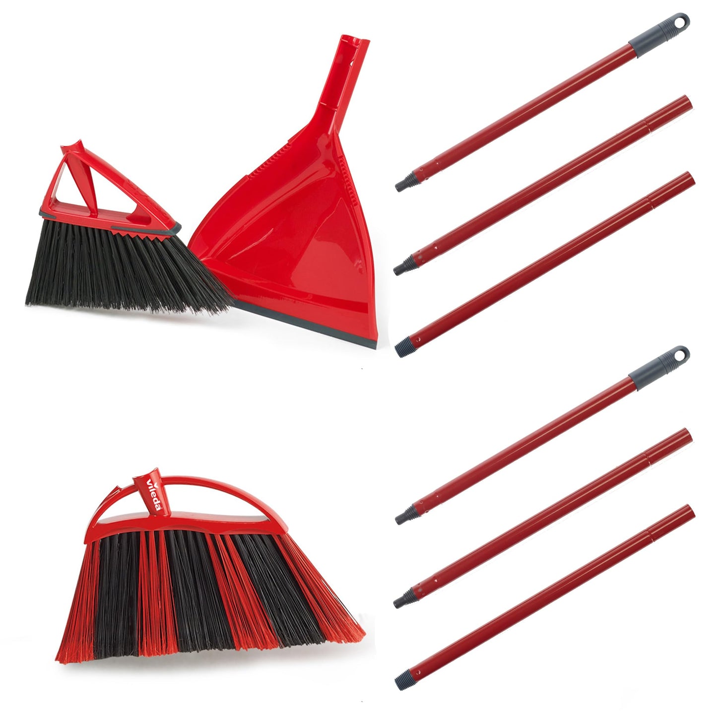 Vileda Oskar Broom with Dustpan and 1 One Sweep Broom | Indoor and Outdoor | Broom with Dustpan Set