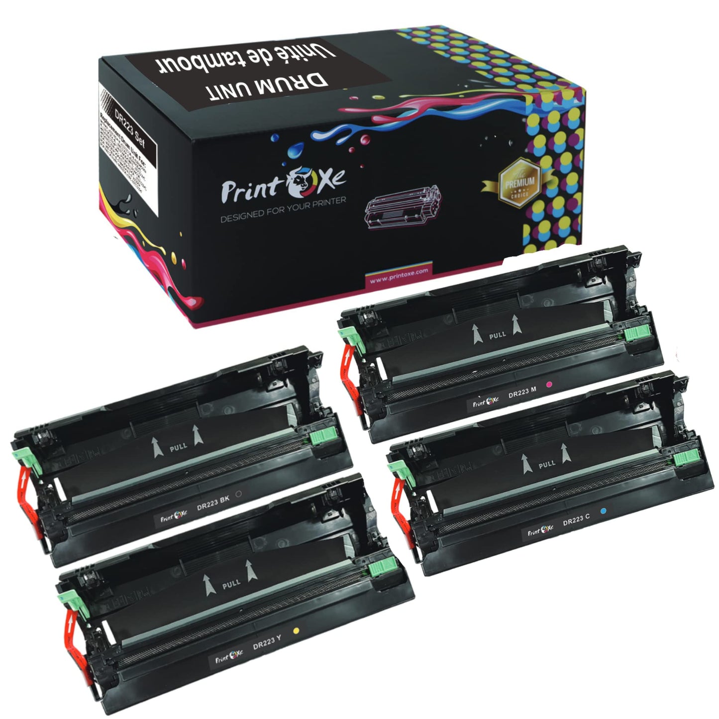 PRINTOXE® Compatible Set DR223CL of 4 Drums (NOT Toners) DR223 Drums for Brother HL L3210 L3230CDW L3270CDW L3290CDW / MFC L3710CW L3750CDW L3770CDW / DCP-L3510CDW L3550CDW