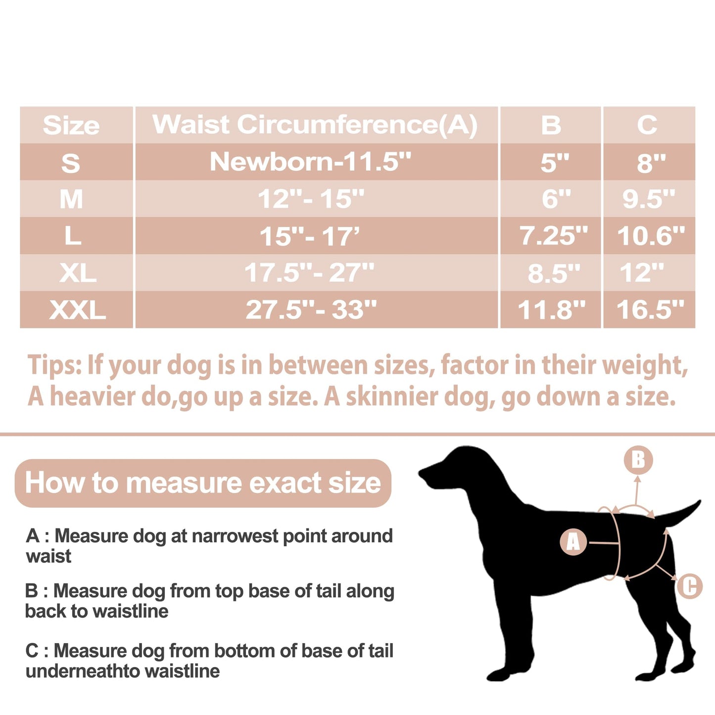 Langsprit Female Dog Diapers No Tail Hole,Reusable Puppy French Bulldog Diapers Female for Period Heat,Washable Doggy Doggie Diapers for Female Dogs Small Medium Large Size(XXL.Pink,Green,Black)