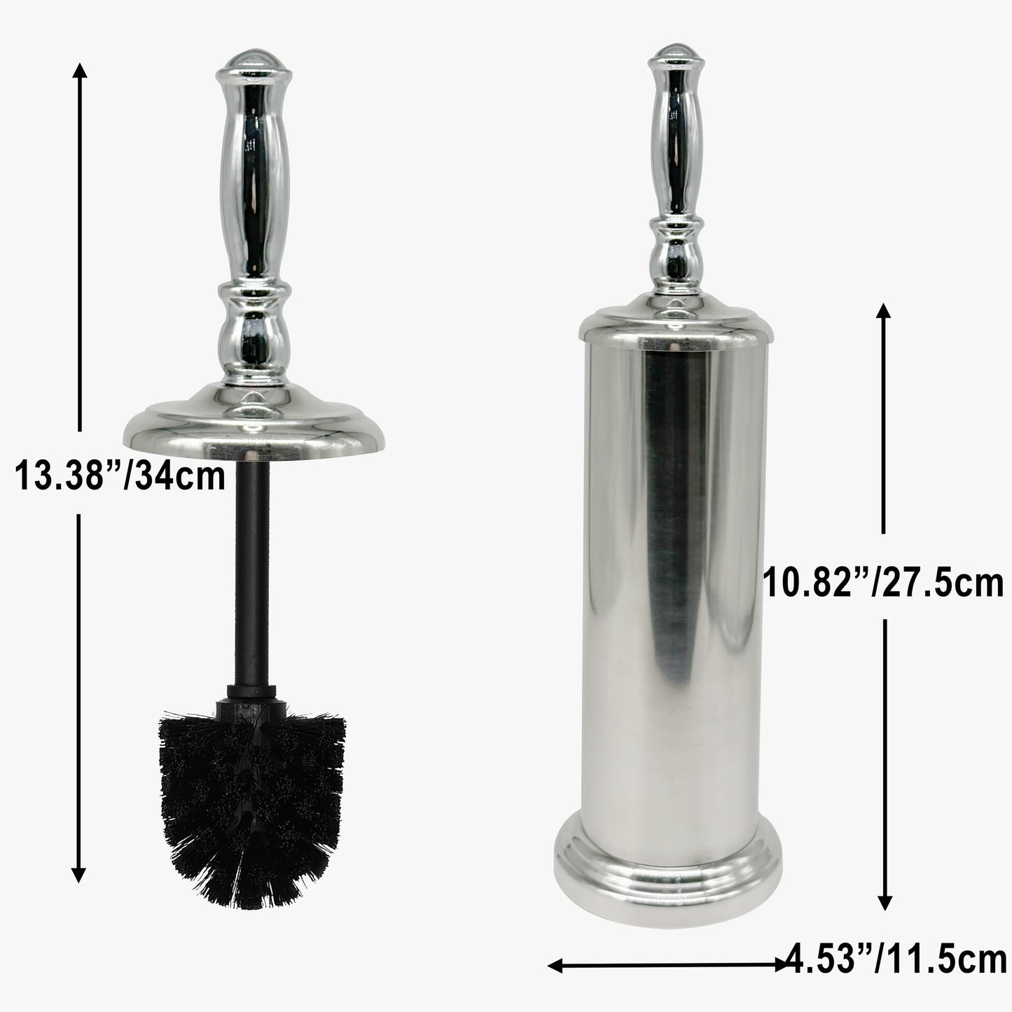 Indecor Home Metal Toilet Bowl Brush with Holder Premium Bathroom Cleaning Set Rustproof Hygienic Durable Elegant Finish