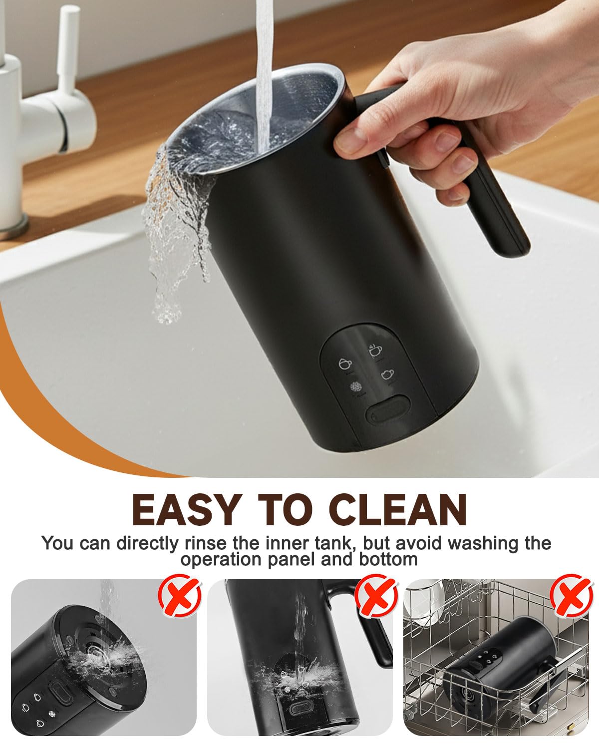 Electric Milk Frother, 4-in-1 Magnetic Milk Steamer and Hot/Cold Foam Maker, 11.8oz/350ml Automatic Milk Warmer for Coffee, Latte, Cappuccino, Macchiato, Hot Chocolate, Silent Operation