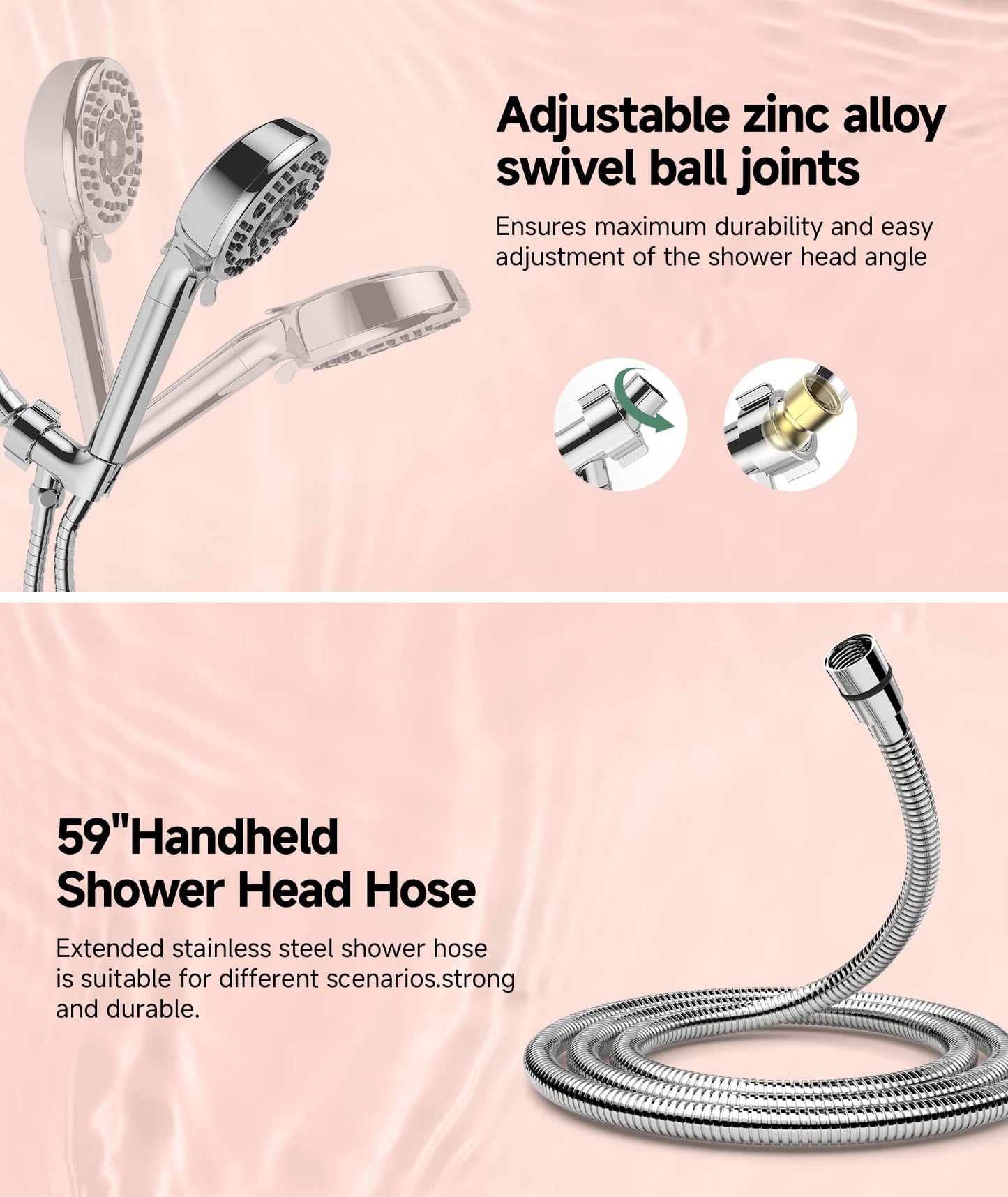 Filtered Shower Head with Handheld, 9-Spray Mode High Pressure Detachable Shower Head with Filters for Hard Water - Remove Chlorine (Chrome, 4 Filters)